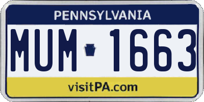 PA license plate MUM1663