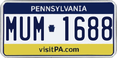 PA license plate MUM1688