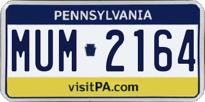 PA license plate MUM2164