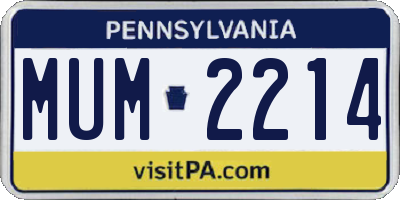 PA license plate MUM2214