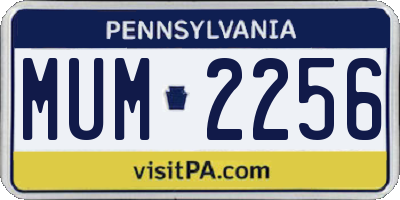PA license plate MUM2256