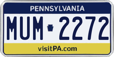 PA license plate MUM2272