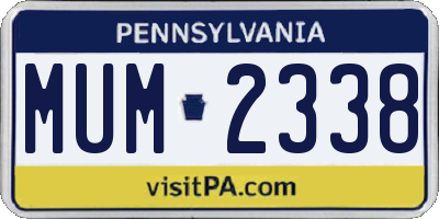 PA license plate MUM2338
