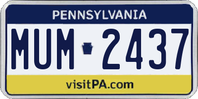 PA license plate MUM2437