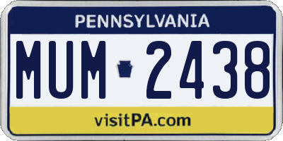 PA license plate MUM2438