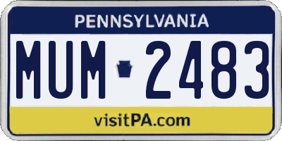 PA license plate MUM2483