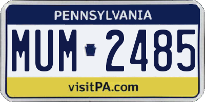 PA license plate MUM2485