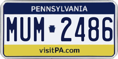 PA license plate MUM2486