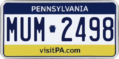 PA license plate MUM2498