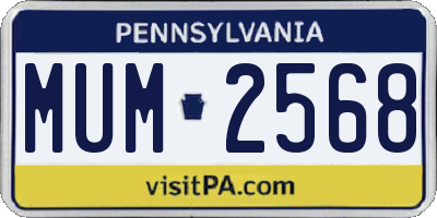 PA license plate MUM2568
