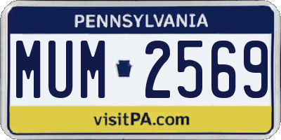 PA license plate MUM2569