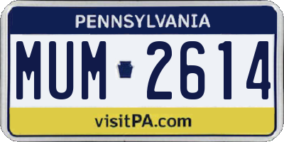 PA license plate MUM2614