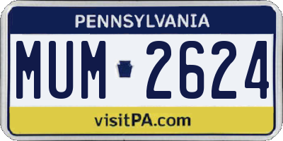PA license plate MUM2624