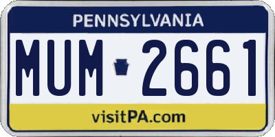 PA license plate MUM2661
