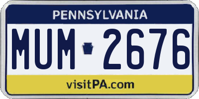 PA license plate MUM2676