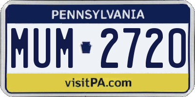 PA license plate MUM2720