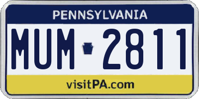 PA license plate MUM2811