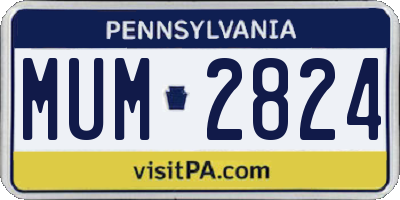 PA license plate MUM2824