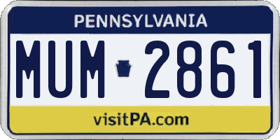 PA license plate MUM2861