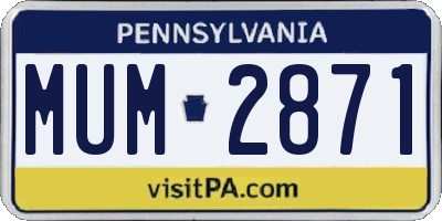 PA license plate MUM2871
