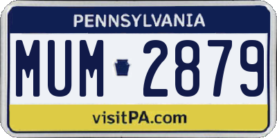 PA license plate MUM2879