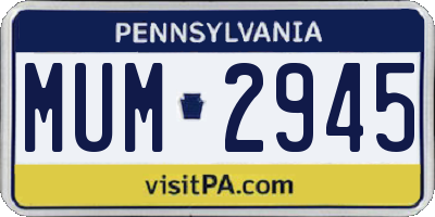 PA license plate MUM2945