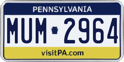 PA license plate MUM2964