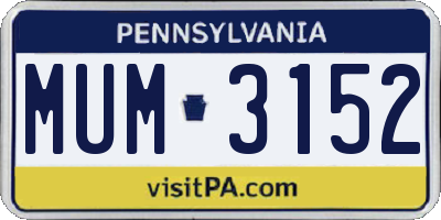 PA license plate MUM3152