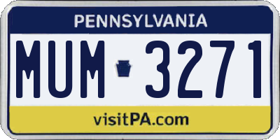 PA license plate MUM3271