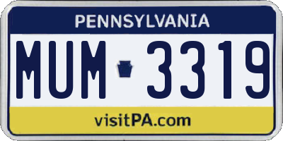 PA license plate MUM3319