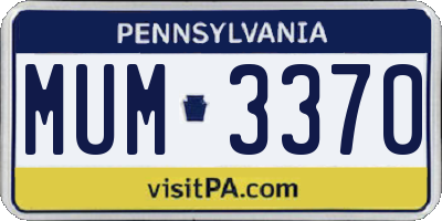 PA license plate MUM3370