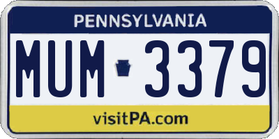 PA license plate MUM3379