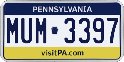 PA license plate MUM3397