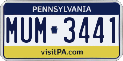 PA license plate MUM3441