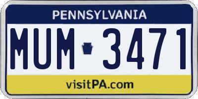 PA license plate MUM3471