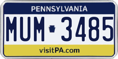 PA license plate MUM3485