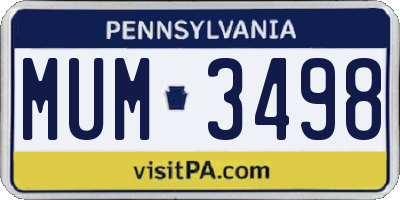 PA license plate MUM3498