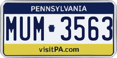 PA license plate MUM3563