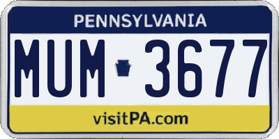 PA license plate MUM3677