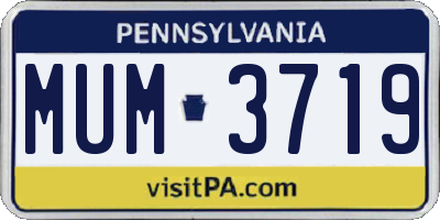 PA license plate MUM3719
