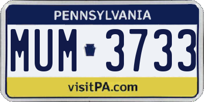 PA license plate MUM3733