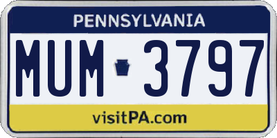 PA license plate MUM3797