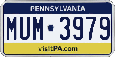PA license plate MUM3979