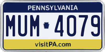 PA license plate MUM4079