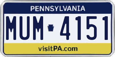 PA license plate MUM4151