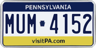 PA license plate MUM4152