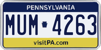 PA license plate MUM4263