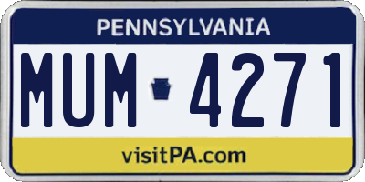 PA license plate MUM4271