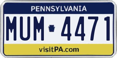 PA license plate MUM4471