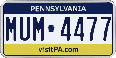 PA license plate MUM4477
